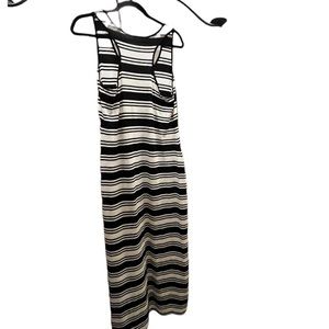 Women’s Large, Black/white striped,Maxi tank dress